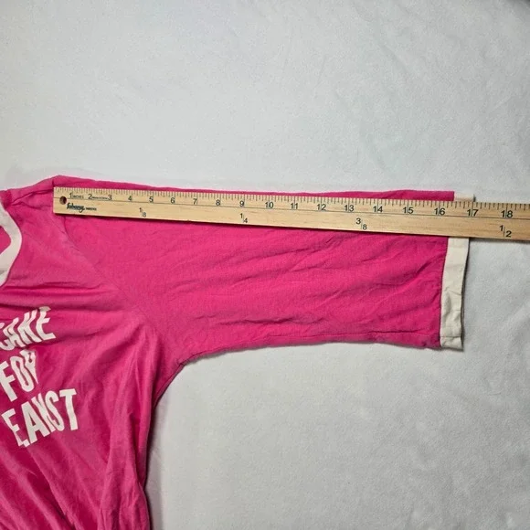 Kate Spade Sleep Shirt Nightgown Eat Cake For Breakfast Pink White Trim XL - Picture 8 of 10